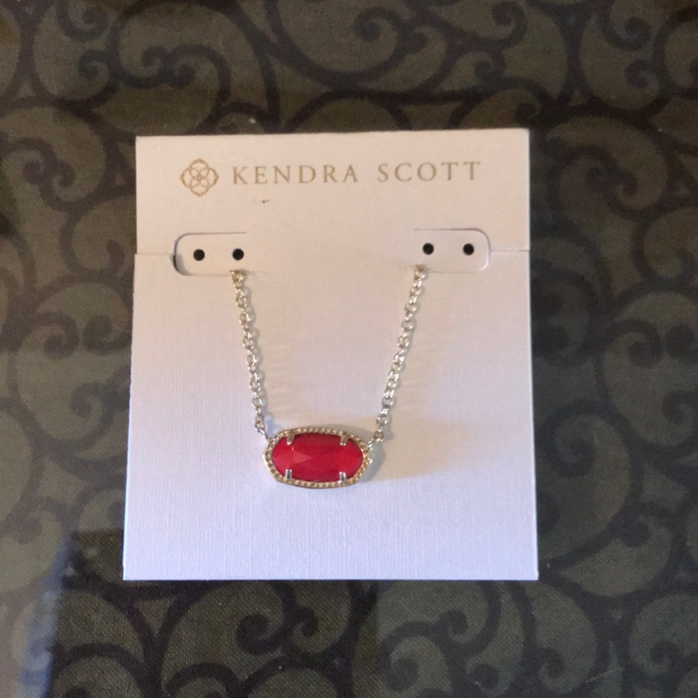 Kendra Scott Red and Gold Elisa Necklace